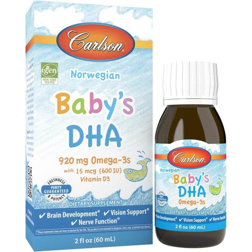 Carlson Labs Baby's DHA 920mg with Vitamin D3 2oz (60ml) - Brain & Memory at MySupplementShop by Carlson Labs