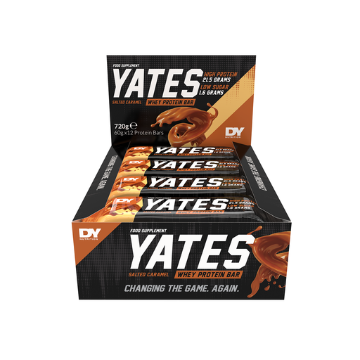 Yates Bar - High-Protein, Low-Sugar, Muscle-Repair Formula 12 x 60g - Salted Caramel - Protein Bars at MySupplementShop by Dorian Yates