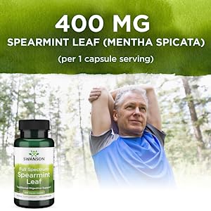 Swanson Full Spectrum Spearmint Leaf 400mg - 60 caps - Health and Wellbeing at MySupplementShop by Swanson