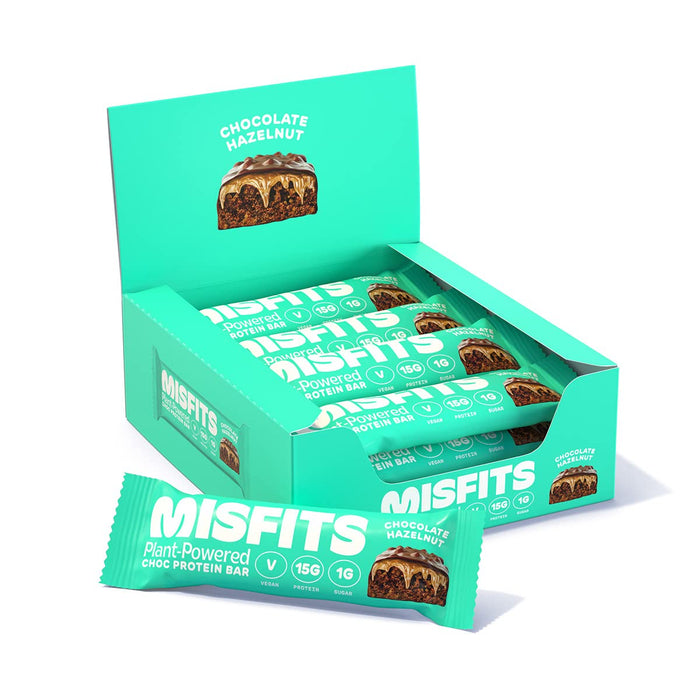 Misfits Vegan Protein Bar 12 x 45g - Chocolate Hazlenut - Health & Beauty > Health Care > Fitness & Nutrition > Vitamins & Supplements at MySupplementShop by Misfits