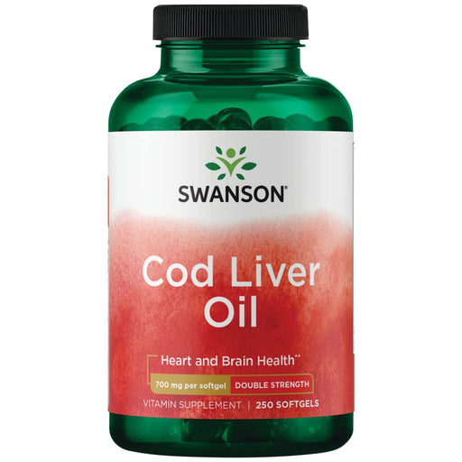 Swanson Cod Liver Oil, 700mg Double-Strength - 250 softgels - Health and Wellbeing at MySupplementShop by Swanson