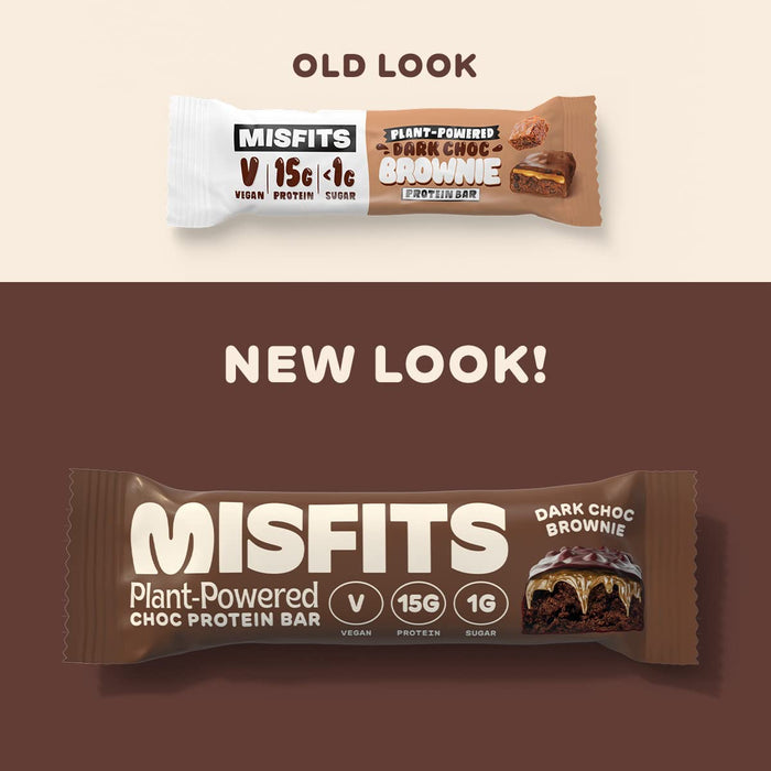 Misfits Vegan Protein Bar 12x45g Chocolate Brownie - Snack Food Bar at MySupplementShop by Misfits