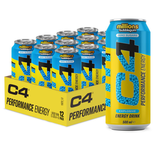 Cellucor C4 Performance Energy Carbonated RTD 12x500ml Millions Bubblegum - Energy Drinks at MySupplementShop by Cellucor