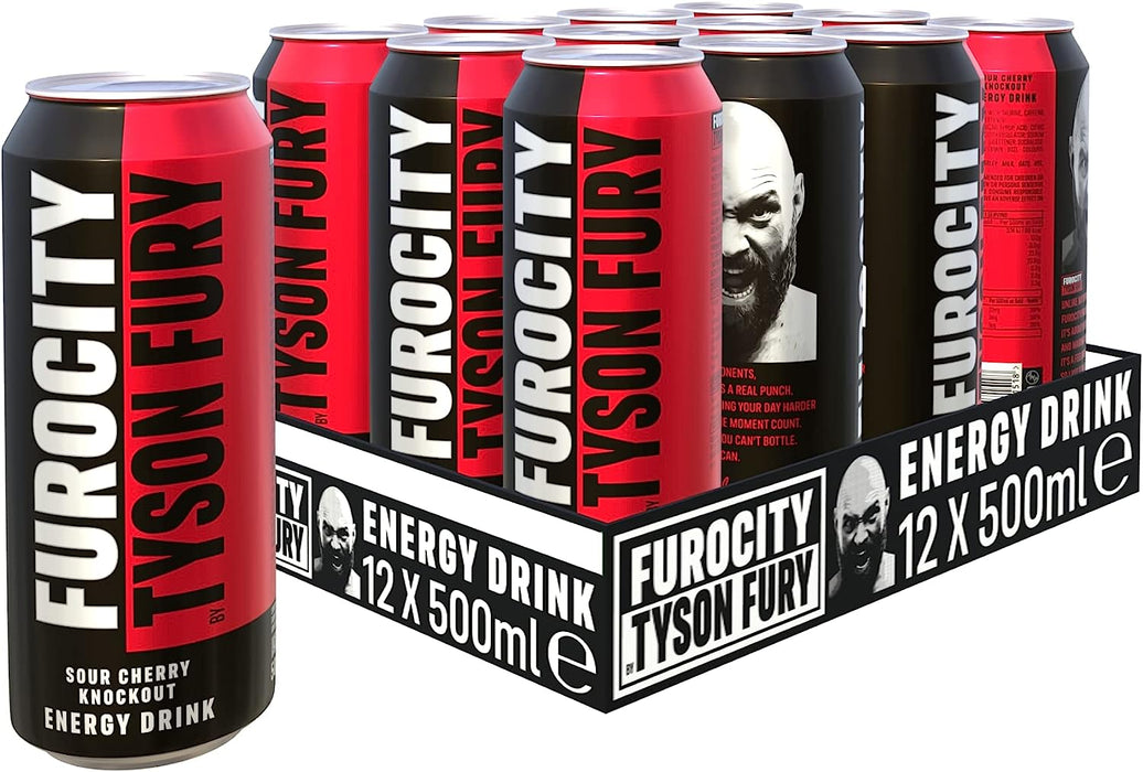 Furocity by Tyson Fury Energy Drink 12 x 500ml - Sour Cherry Knockout - Energy Drinks at MySupplementShop by Furocity