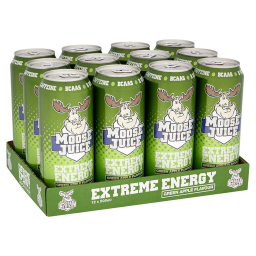 Muscle Moose Moose Juice 12x500ml - Green Apple - Energy Drinks at MySupplementShop by Muscle Moose