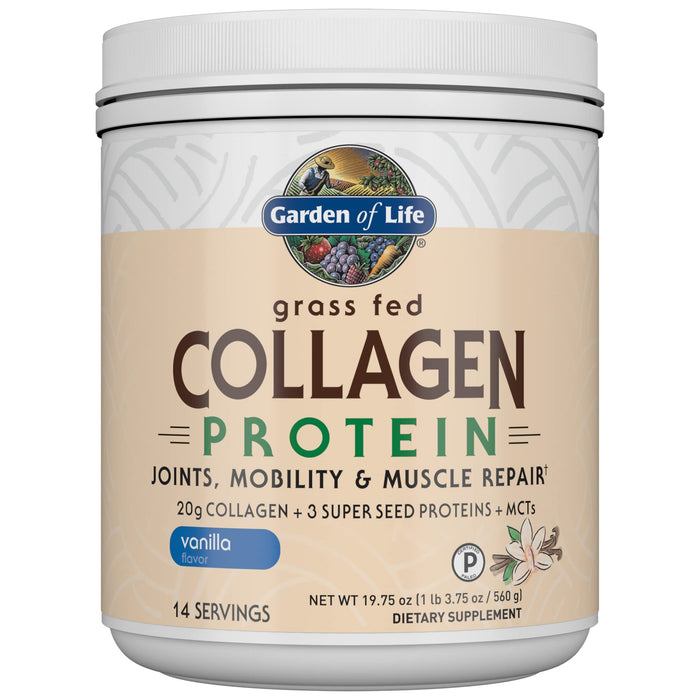 Garden of Life Grass Fed Collagen Protein, Vanilla - 560g - Collagen at MySupplementShop by Garden of Life