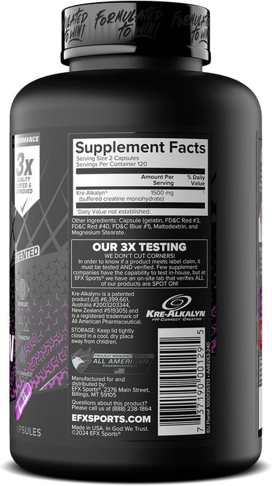 EFX Sports Kre-Alkalyn EFX 120 Capsules