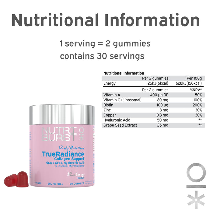 Nutriburst True Radiance 120g - Collagen at MySupplementShop by Nutriburst