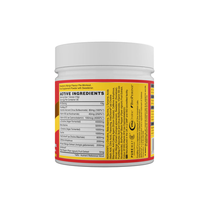 Energy, Strawberry Mango - 390g - Beta-Alanine at MySupplementShop by Naughty Boy