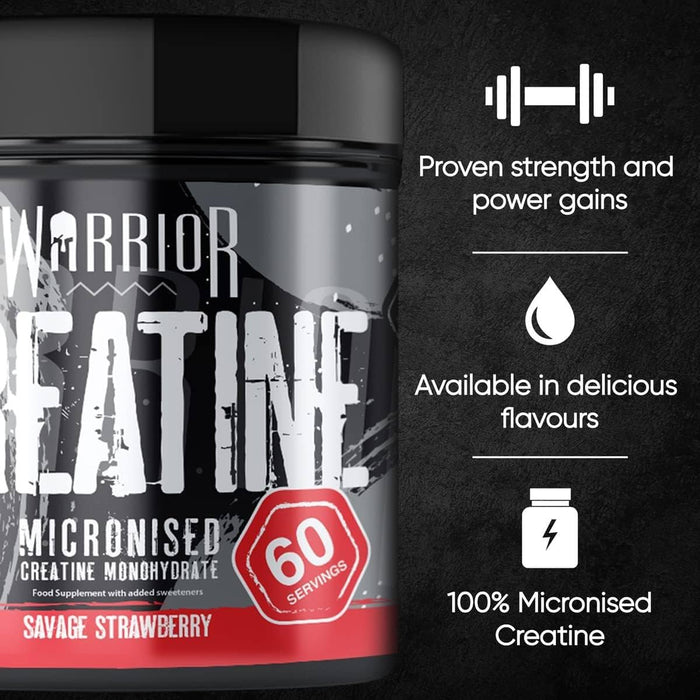 Warrior Creatine 300g Savage Strawberry - Sports Nutrition at MySupplementShop by Warrior