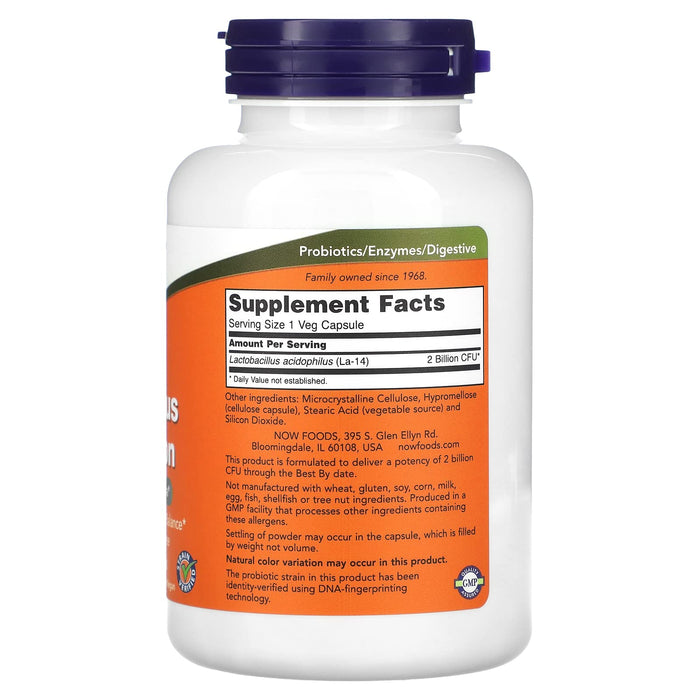 NOW Foods Acidophilus Two Billion - 100 vcaps - Health and Wellbeing at MySupplementShop by NOW Foods