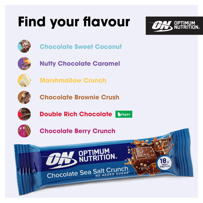 Optimum Nutrition Crunch Bar 12x55g Choc Sea Salt - Diet & Nutrition at MySupplementShop by Optimum Nutrition