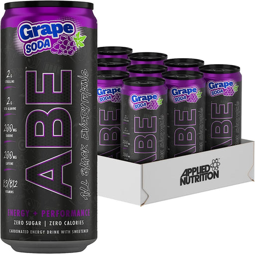 Applied Nutrition ABE Pre Workout Cans 12 x 330ml - American Grape Soda - Energy Drinks at MySupplementShop by Applied Nutrition