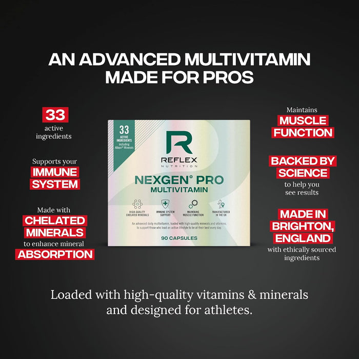 Reflex Nutrition Nexgen Pro – Advanced Multivitamin with Chelated Minerals & Probiotics (90 Capsules)