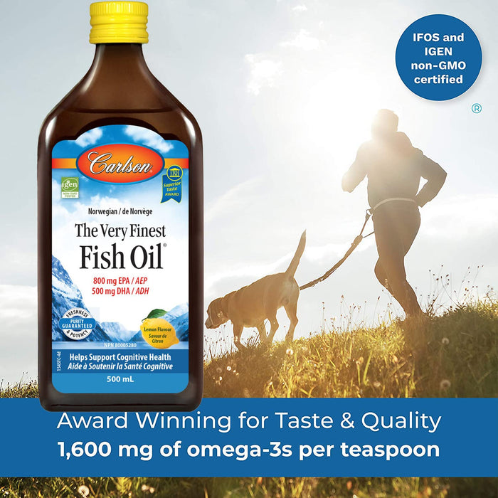 Carlson Labs The Very Finest Fish Oil, Natural Lemon - 500 ml. - Fish Oils at MySupplementShop by Carlson Labs