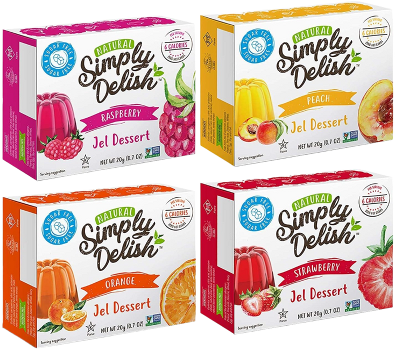 Simply Delish Sugar-Free Natural Jelly Dessert - Vegan, Gluten, and Fat-Free 20g