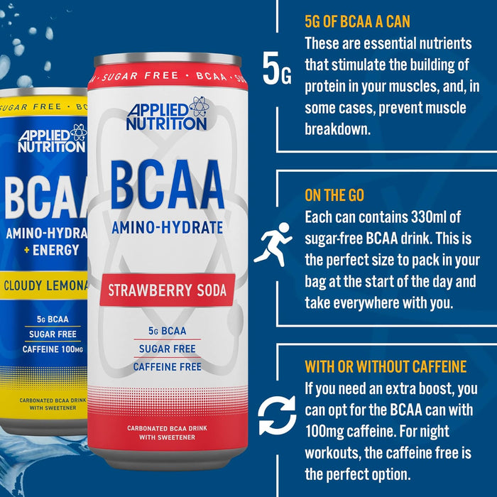 Applied Nutrition BCAA Can 12x330ml Strawberry Soda