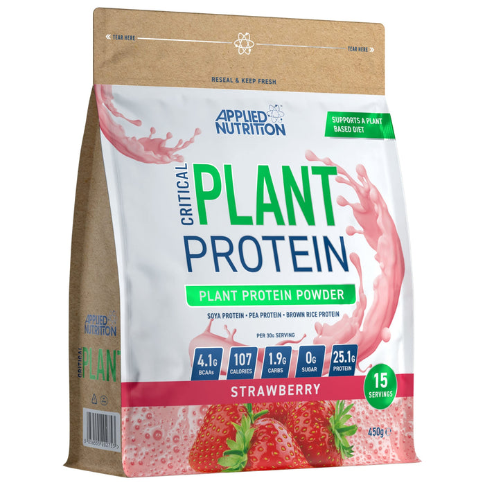 Applied Nutrition Critical Plant Protein Strawberry 450g: Deliciously Fit - Plant Protein at MySupplementShop by Applied Nutrition