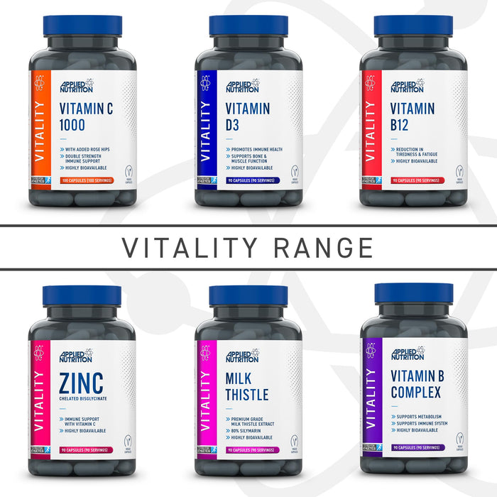 Applied Nutrition VITALITY B12 90Veg Caps - Vitamin B12 at MySupplementShop by Applied Nutrition