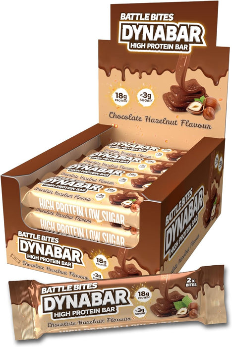 Battle Snacks DynaBar 12x60g - Chocolate Hazelnut - Protein Bar at MySupplementShop by Battle Bites