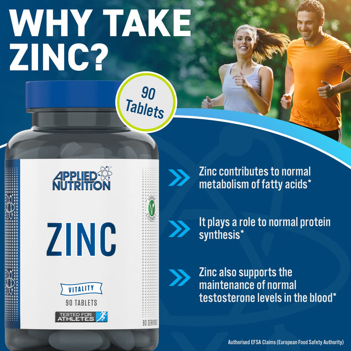 Applied Nutrition Zinc 90 Tablets (3 Months Supply) - Vitamins & Minerals at MySupplementShop by Applied Nutrition