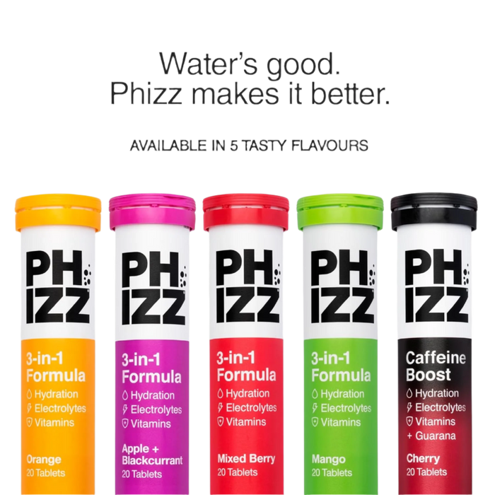 Phizz 3-in-1 Hydration, Electrolytes and Vitamins - 12x20 Effervescent Tablets