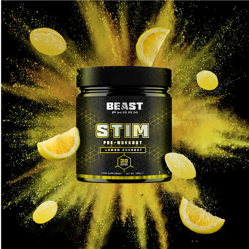 Beast Pharm STIM Pre Workout 390g (Lemon Sherbet) - Pre Workout at MySupplementShop by Beast Pharm