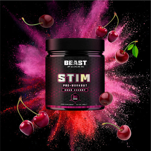 Beast Pharm STIM Pre Workout 390g (Sour Cherry) - Pre Workout at MySupplementShop by Beast Pharm