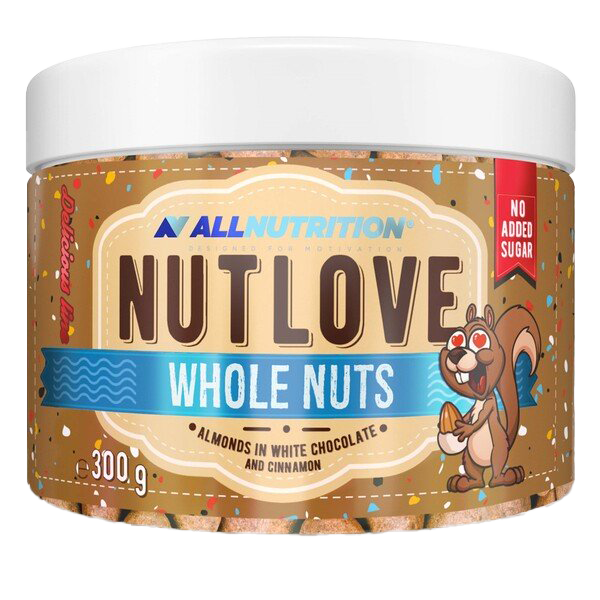 Allnutrition Nutlove Whole Nuts, Almonds in White Chocolate & Cinnamon - 300g