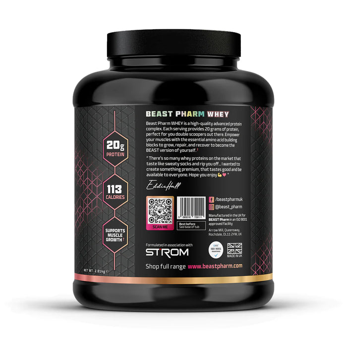 Beast Pharm Whey Protein Powder 2kg | Eddie Hall's Whey - Protein Supplement Powder at MySupplementShop by Beast Pharm