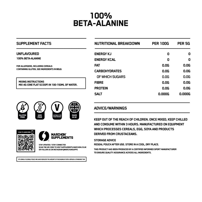 Marchon Supplement Beta Alanine 240g - Sports Nutrition at MySupplementShop by Marchon