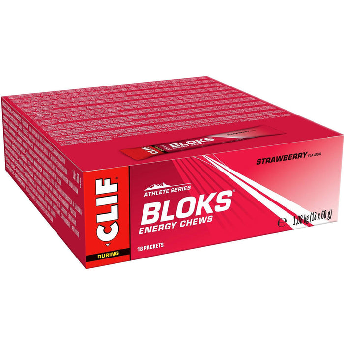 CLIF BLOK Energy Chews - Fuel Your Performance 18 x 60g - Strawberry - Sports Nutrition at MySupplementShop by CLIF