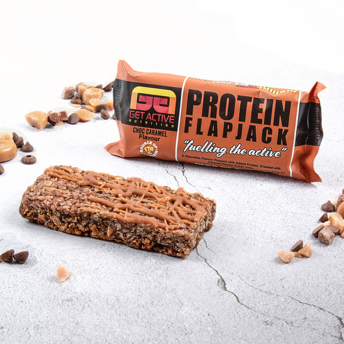 Get Active Protein Flapjack 16x90g - Chocolate Caramel - Sports Nutrition at MySupplementShop by Get Active