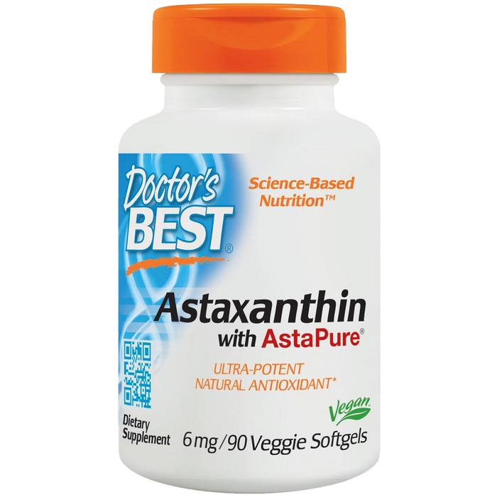 Doctor's Best Astaxanthin with AstaPure, 6mg - 90 veggie softgels