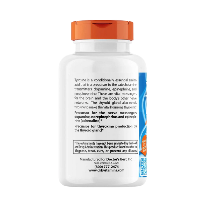 Doctor's Best, Best L-Tyrosine 500mg 120 Veggie Capsules