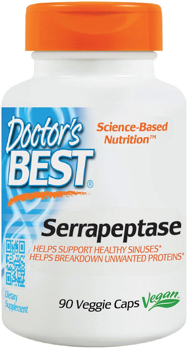 Doctor's Best Serrapeptase, 40,000 SPU, 90 Veggie Caps - Health and Wellbeing at MySupplementShop by Doctor's Best