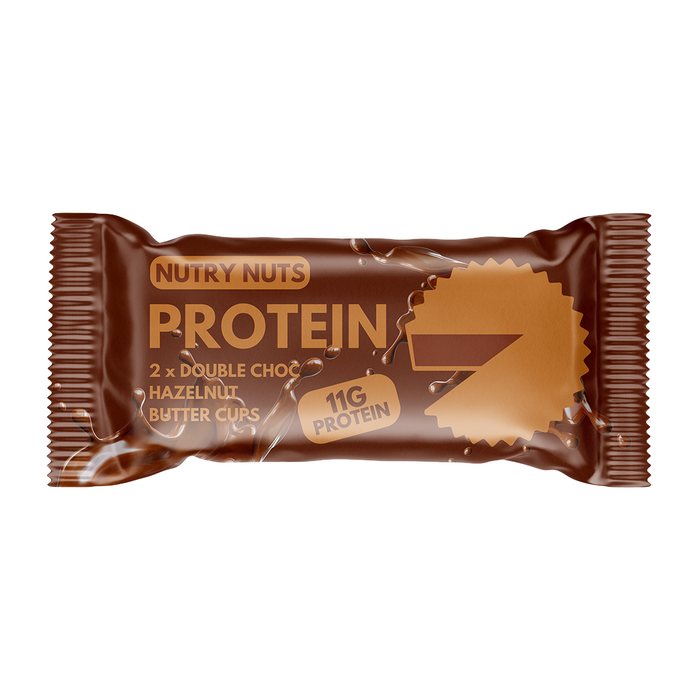 Nutry Nuts Peanut Butter Cups 12x42g Double Chocolate Hazelnut