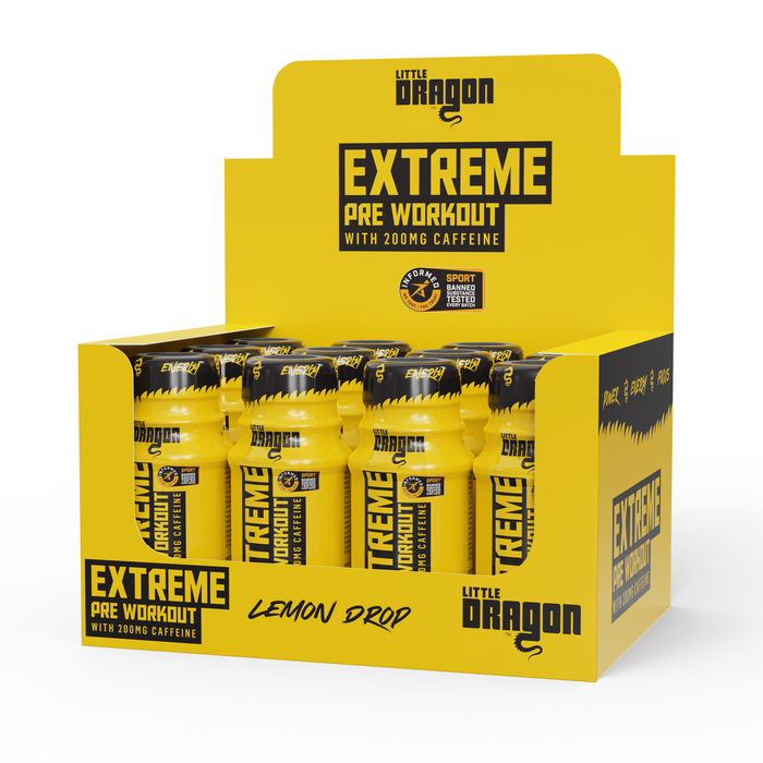 Little Dragon Extreme Pre Workout 12 x 60ml Shot - Lemon LIT005 - Pre Workout at MySupplementShop by Little Dragon