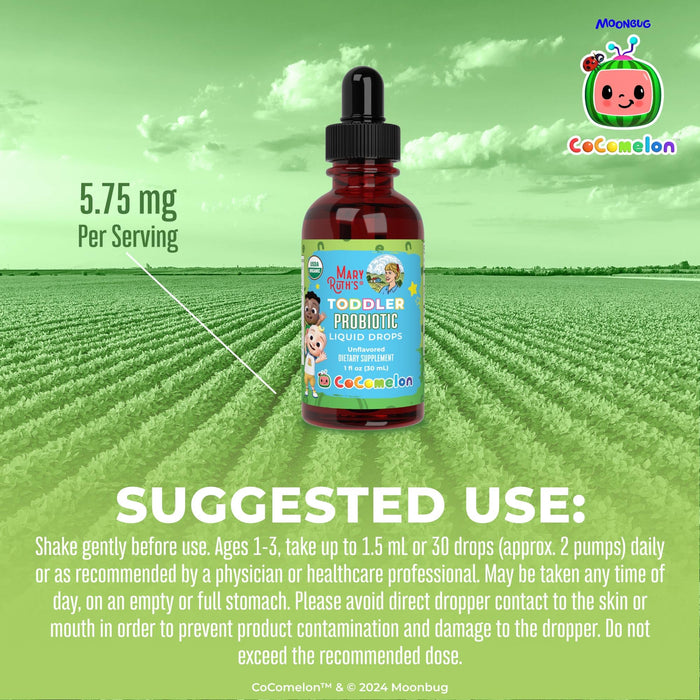 MaryRuth Coco Toddler Probiotic Drops, Unflavored, Org, 1 oz