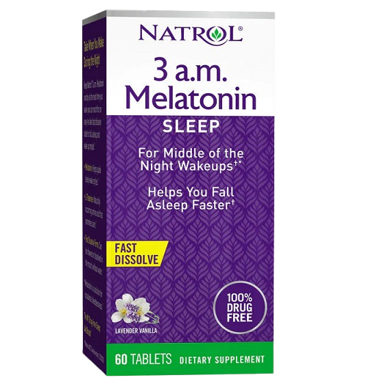 3 Uhr morgens Melatonin schnell löslich, Lavendel-Vanille – 60 Tabletten