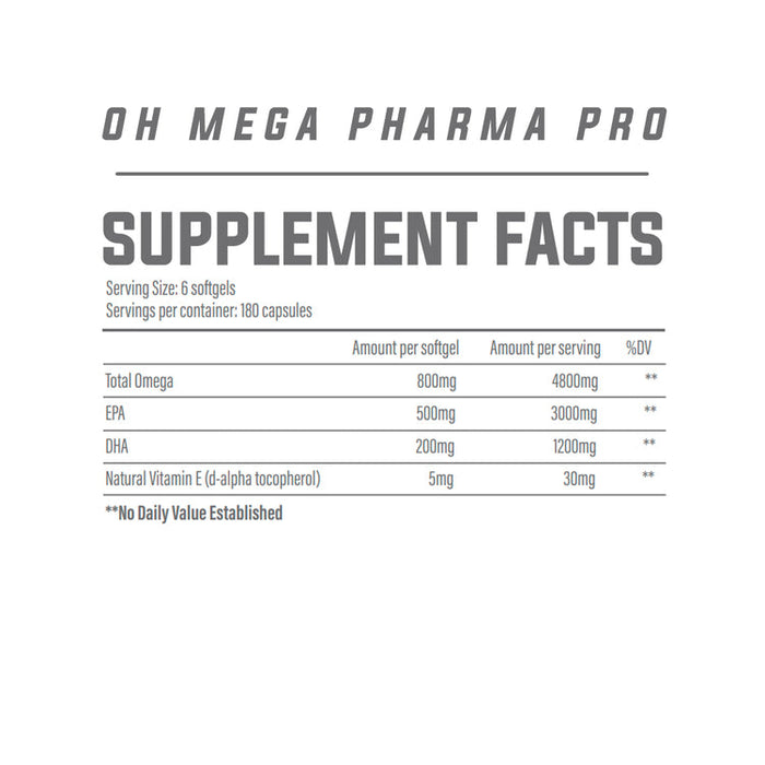 Trained By JP Oh-Mega Pharma Pro 180 Softgels Unflavoured - Sports Supplements at MySupplementShop by Trained by JP