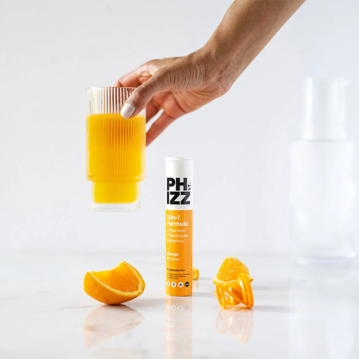 Phizz Mango 3-in-1-Brausetabletten mit Feuchtigkeit, Elektrolyten und Vitaminen, 12 x 20 Tabletten, Mango