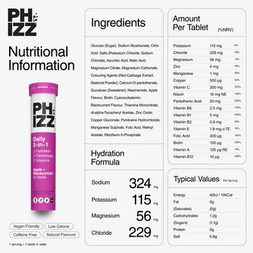 Phizz Mango 3-in-1-Brausetabletten mit Feuchtigkeit, Elektrolyten und Vitaminen, 12 x 20 Tabletten, Mango