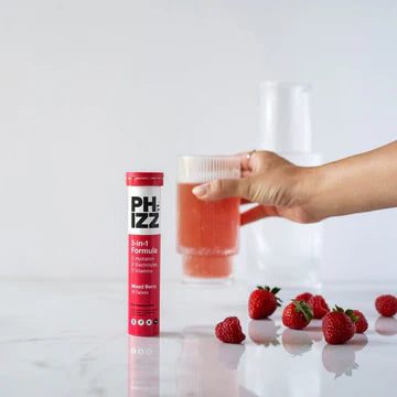 Phizz Mango 3-in-1-Brausetabletten mit Feuchtigkeit, Elektrolyten und Vitaminen, 12 x 20 Tabletten, Mango