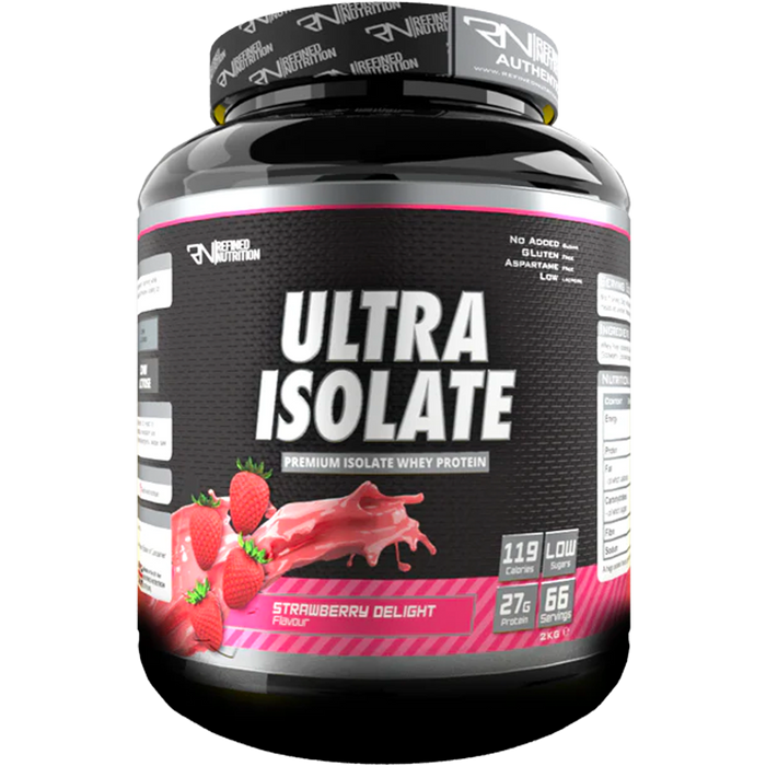 Refined Nutrition  Ultra Isolate 2kg - Strawberry Delight - Sports Nutrition at MySupplementShop by Refined Nutrition