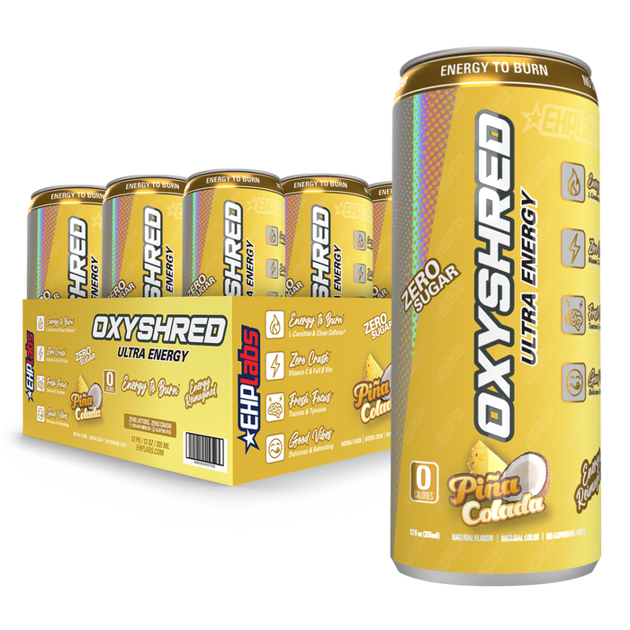 EHP Labs OxyShred Ultra Energy Drink RTD 12x355ml - Pina Colada - Pre Workout at MySupplementShop by EHP Labs