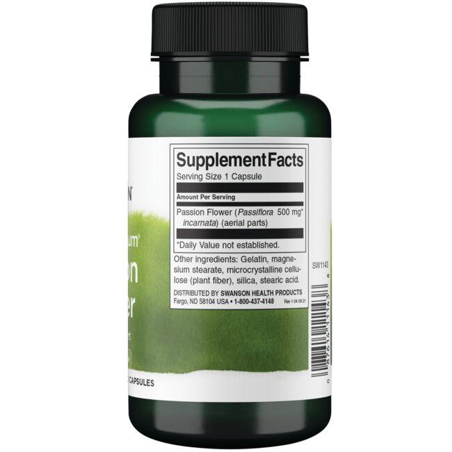 Swanson Full Spectrum Passion Flower, 500mg - 60 caps - Health and Wellbeing at MySupplementShop by Swanson