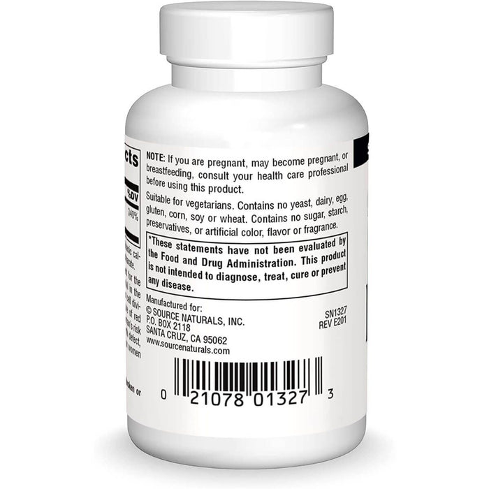 Source Naturals Folic Acid 800mcg 200 Tablets - Brain & Memory at MySupplementShop by Source Naturals