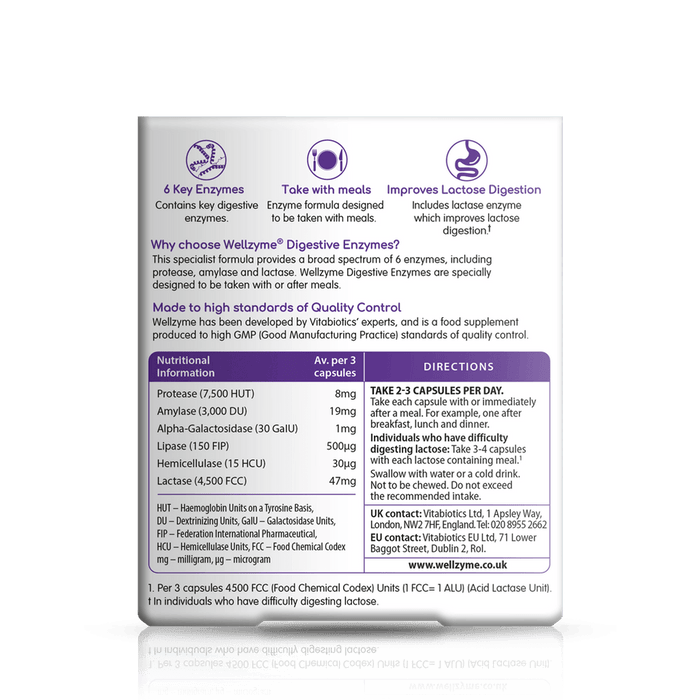 Vitabiotics Wellzyme Digestive Enzymes 60 Capsules