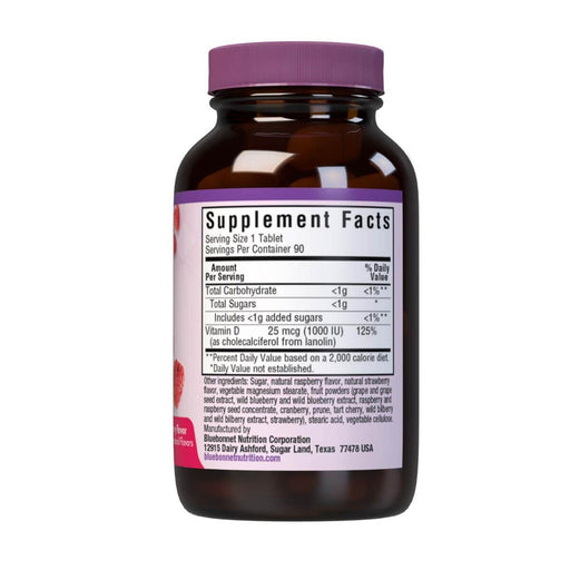 Bluebonnet Earthsweet Chewables Vitamin D3 1,000iu 90 Raspberry Tablets - Immune Support at MySupplementShop by Bluebonnet Nutrition